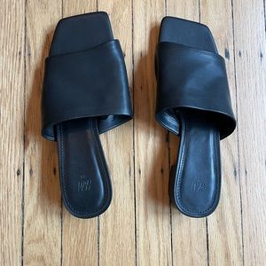 Vegan leather mini heels